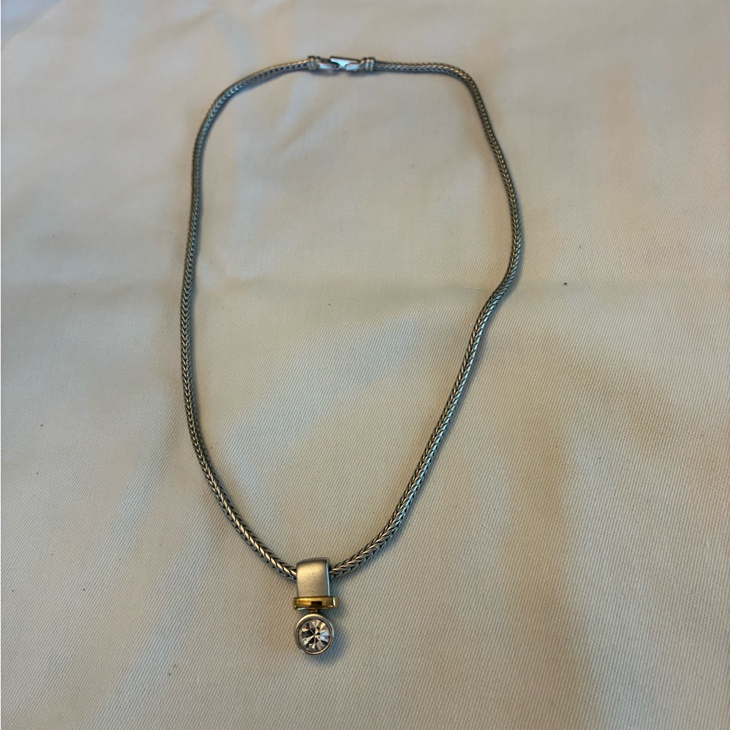 Sleek Silver And Gold Snake Chain Necklace
